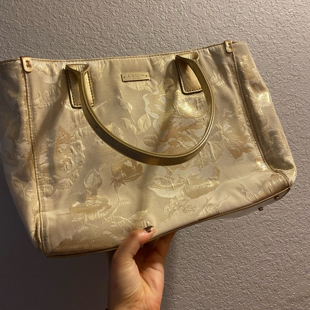 kate spade gold flower tote